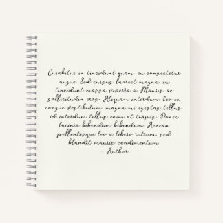 Cuaderno Poema personalizado, letra de canción, cita