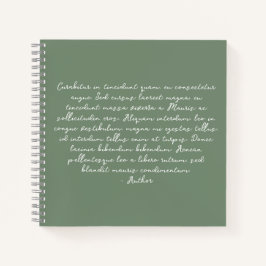 Cuaderno Poema personalizado, letra de canción, cita