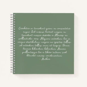 Cuaderno Poema personalizado, letra de canción, cita