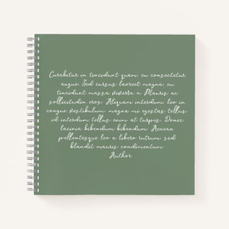 Cuaderno Poema personalizado, letra de canción, cita