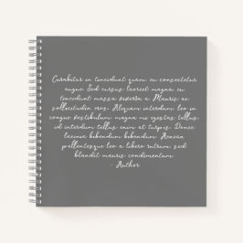 Cuaderno Poema personalizado, letra de canción, cita