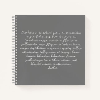 Cuaderno Poema personalizado, letra de canción, cita