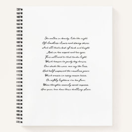Cuaderno Poema personalizado, letras de canciones, cita