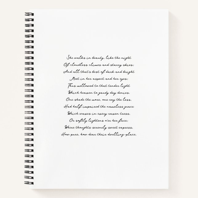 Cuaderno Poema personalizado, letras de canciones, cita (Anverso)