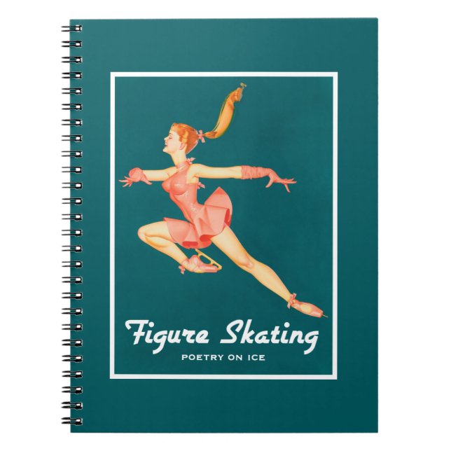 Cuaderno Poesía Retro Figura Skater Sobre Hielo (Frente)