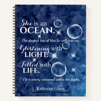 Cuaderno Poesía romántica azul marino