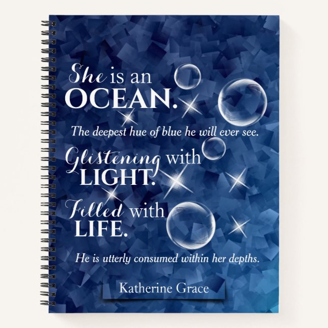 Cuaderno Poesía romántica azul marino (Anverso)