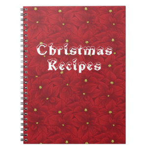 Cuaderno Poinsettia de los Navidades florales rojas de Art