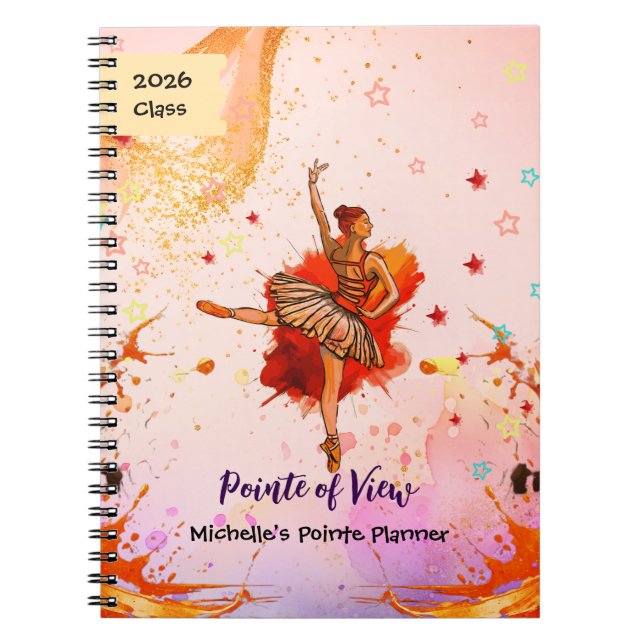 Cuaderno Pointe of View – Diario de Ballet Personalizado  (Frente)