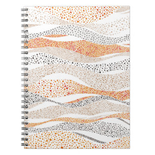 Cuaderno Pointillism Wavy Polka: Textil de Doodle lindo