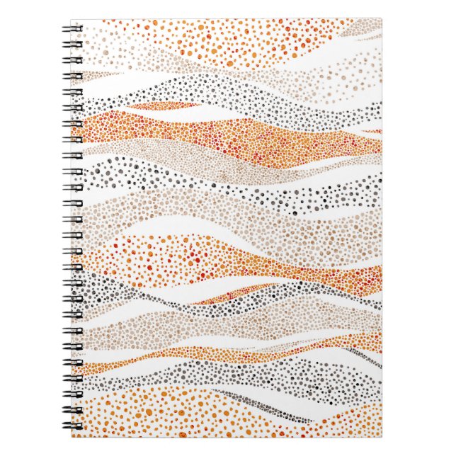 Cuaderno Pointillism Wavy Polka: Textil de Doodle lindo (Frente)