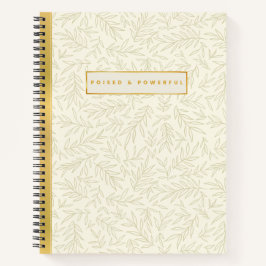 Cuaderno Poised & Powerful Ivory and Gold Spiral Notebook
