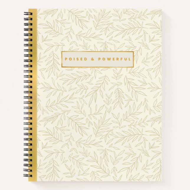 Cuaderno Poised & Powerful Ivory and Gold Spiral Notebook (Anverso)