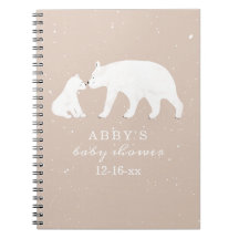 Polar Bear Nieve Chica Mama Baby Shower Guest Book
