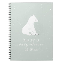 Cuaderno Polar Bear Snow Boy Baby Shower Guest Book