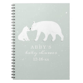 Cuaderno Polar Bear Snow Boy Mama Baby Shower Guest Book