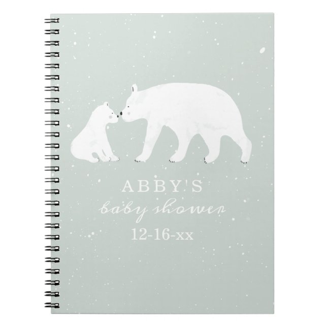 Cuaderno Polar Bear Snow Boy Mama Baby Shower Guest Book (Frente)