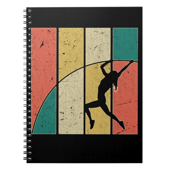Cuaderno Pole Vaulter, Chica de bóveda del polo retro (Frente)