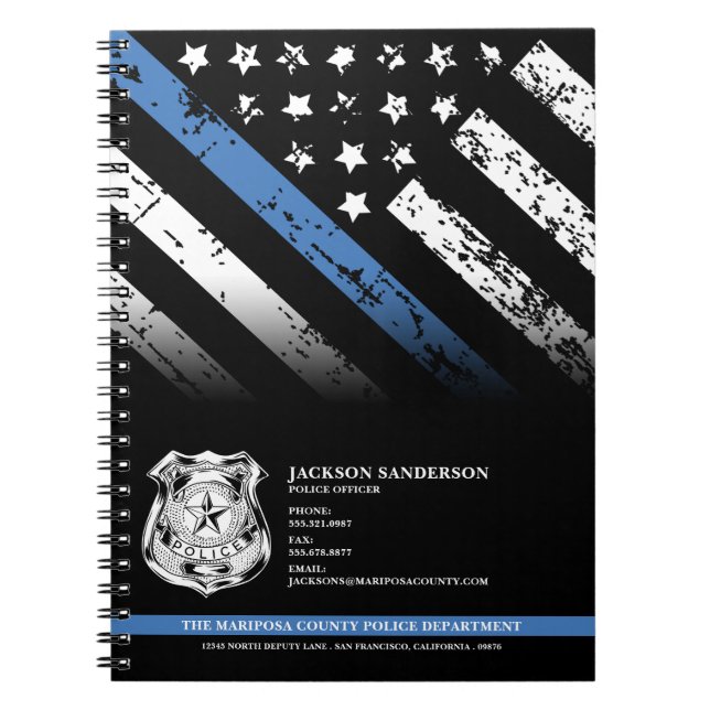 Cuaderno Police Officer Department  Logo Law Enforcement (Frente)