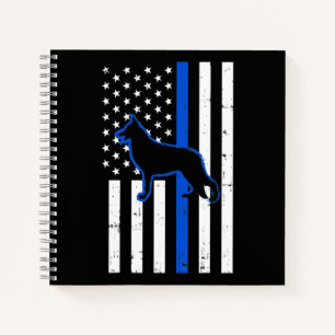 Cuaderno Policía de Pastor Alemán perro K9 Patriótico