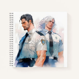 Cuaderno Policías Guapos Acuarela Anime