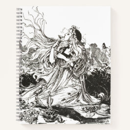 Cuaderno "Policromo" de diosa Art Nouveau de Oz de época