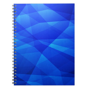Cuaderno Poligonal abstracto de AZUL oscuro. Geométrico tri