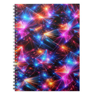 Cuaderno Polígono de neón abstracto con explosiones