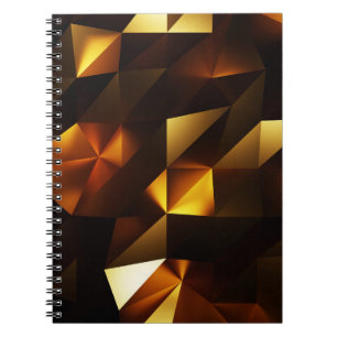 Cuaderno Polígono dorado: representación abstracta 3D