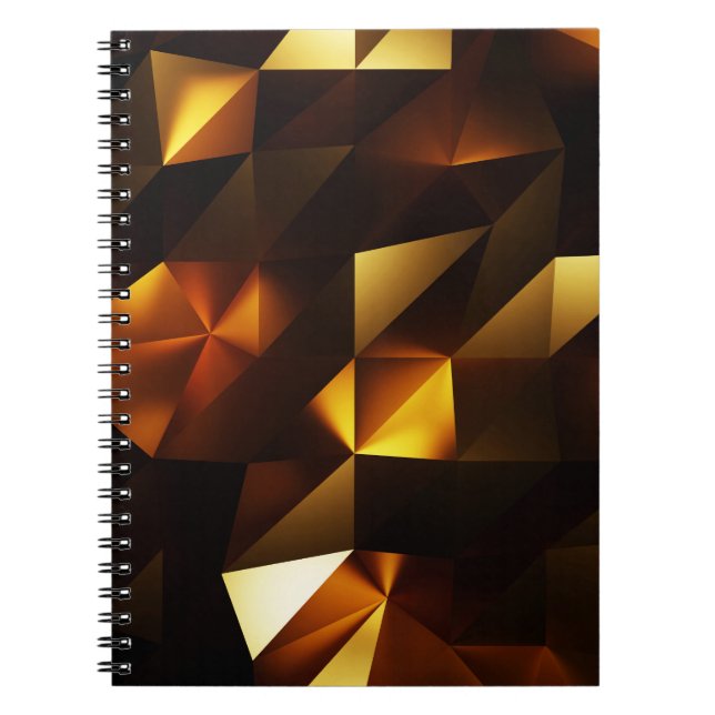 Cuaderno Polígono dorado: representación abstracta 3D (Frente)