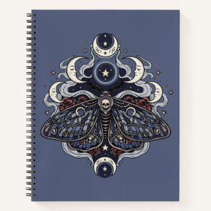 Cuaderno Polilla de la Muerte Gótica y Fases Lunares