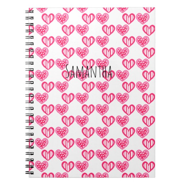 Cuaderno Polka Dot And Stripes Hearts (Frente)
