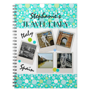 Cuaderno Polka Dot Crazy Personalizado Viaje Diarios y Foto