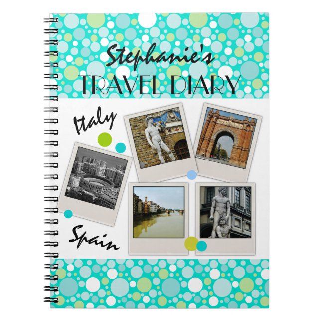 Cuaderno Polka Dot Crazy Personalizado Viaje Diarios y Foto (Frente)
