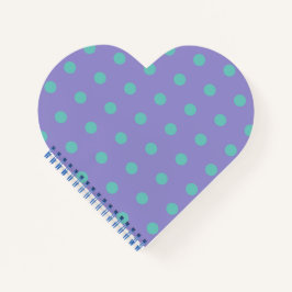 Cuaderno Polka Dot Heart Notebook (Lavender y Aqua)