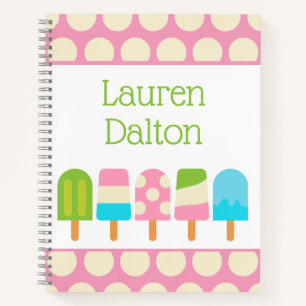 Cuaderno Polka Dot Popsicles Personalizado Espiral