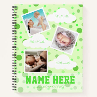 Cuaderno Polka Dots 1º cumpleaños Baby Milestone Guest Book