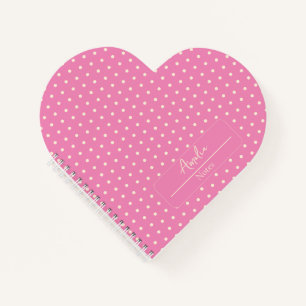 Cuaderno Polka rosa y beige con el corazón