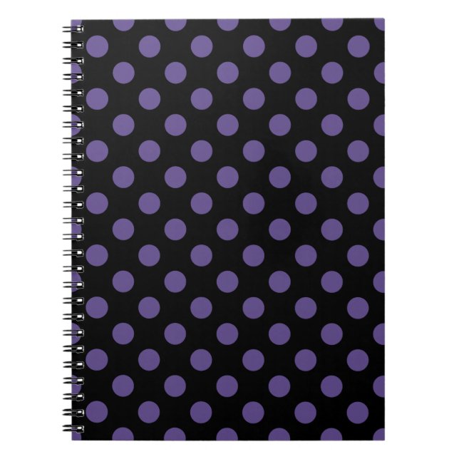 Cuaderno Polka ultravioleta sobre negro (Frente)