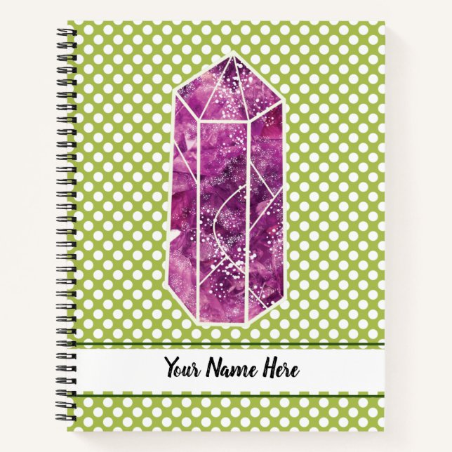 Cuaderno Polka Verde Dot Red Wine Diamond Personalizado (Anverso)
