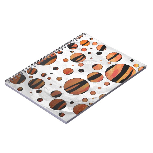 Cuaderno Polks Dot Tiger Hot naranja e impresión en negro (Lado Izquierdo)