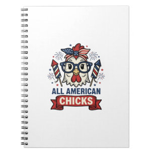 Cuaderno Pollitas Patrióticas Americanas Diseño Vectorial