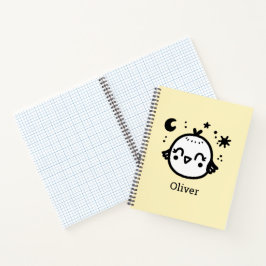 Cuaderno Pollito Alegre - Arte de Línea de Pájaro Kawaii