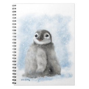 Cuaderno Pollito de pingüino lindo en la nieve Dibujo anim