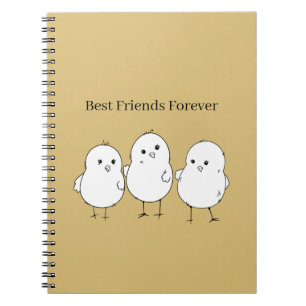 Cuaderno Pollitos Bebés Dorados Blancos Amigos Mejores Por