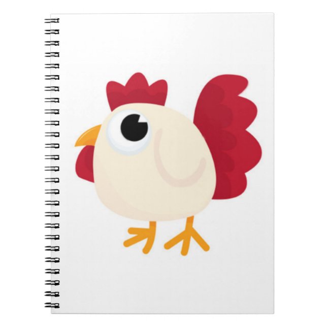 Cuaderno Pollo blanco divertido (Frente)