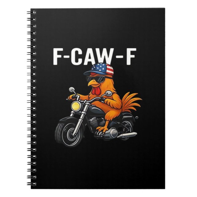 Cuaderno Pollo clásico estético gráfico F-Caw-F (Frente)