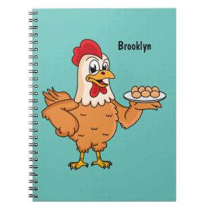 Cuaderno Pollo con huevos en el personalizado de placa