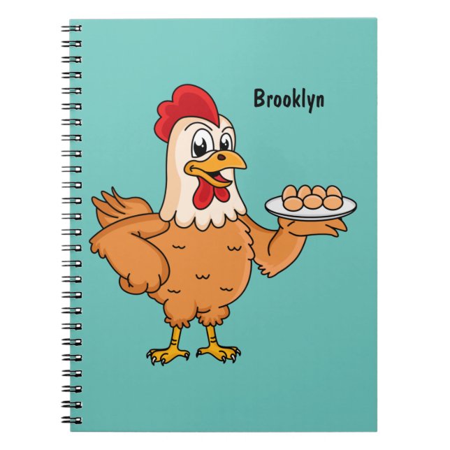 Cuaderno Pollo con huevos en el personalizado de placa (Frente)