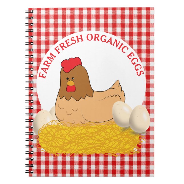 Cuaderno Pollo de huevo orgánico fresco de granja (Frente)